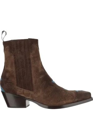 SARTORE Sko, Dame, Brun, 37 1/2 EU, Suede, Suede støvler med blokhæl