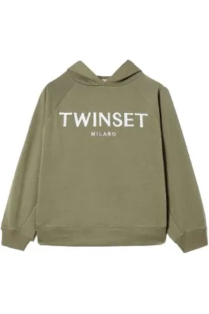 Twin-Set Sweathshirts & Hoodies, Dame, Grøn, XS, Bomuld, Bomuld Raglan Ærme Hoodie