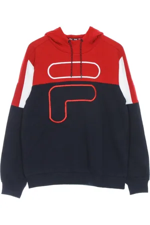 Fila Sweathshirts & Hoodies, Herre, Flerfarvet, S, Bomuld, Blokeret Letvægts hættetrøje Sort/Rød/Hvid