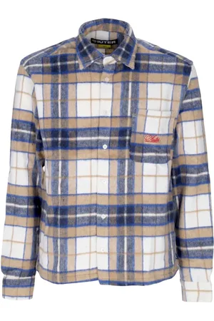 IUTER Skjorte, Herre, Flerfarvet, S, Uld, Century Tartan Flannel Skjorte Beige