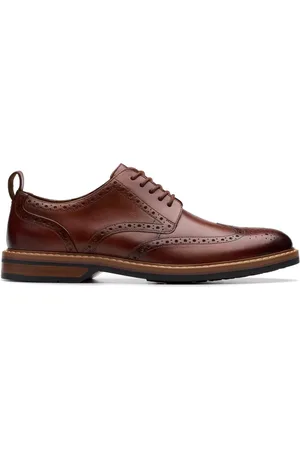 Clarks Sko, Herre, Brun, 46 EU, Læder, Brun snøresko til mænd