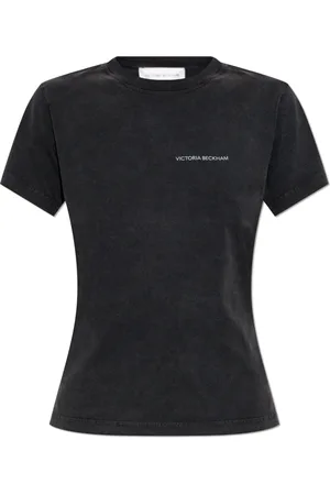 Victoria Beckham Top, Dame, Sort, S, Bomuld, T-shirt med logo