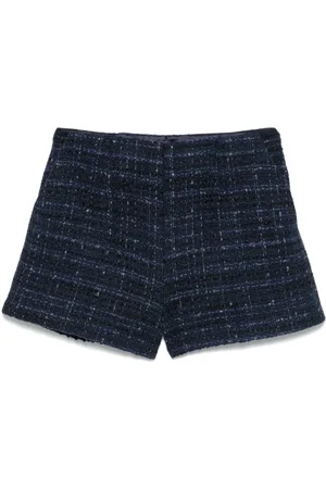 Twin-Set Shorts, Dame, Sort, XS, Tweed, Sort Tweed Shorts med Dartdetaljer