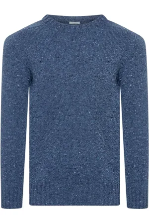 Malo Strik, Herre, Blå, 2XL, Uld, Blå Sweater Melange Lige Kanten