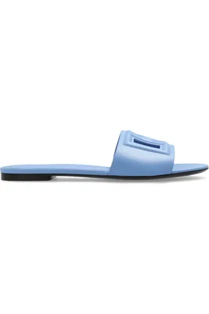 Dolce & Gabbana Sko, Dame, Blå, 36 1/2 EU, Læder, Læder slides