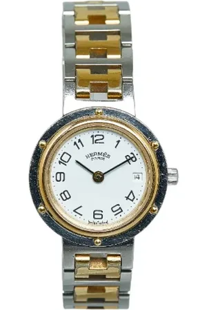 Hermès Pre-owned, Dame, Hvid, ONE SIZE, Tyl, Pre-owned Metal watches