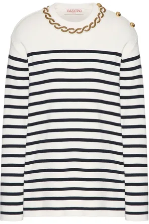 VALENTINO GARAVANI Top, Dame, Hvid, M, Uld, Stilfuld sweater med unikt design