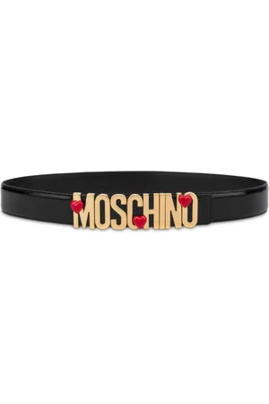 Moschino Tilbehør, Dame, Sort, S, Læder, Sort Læder Hjerte Charme Bælte