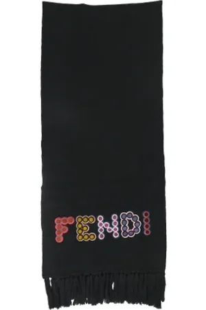 Fendi Pre-owned, Dame, Sort, ONE SIZE, Uld, Pre-owned Uld trklaeder