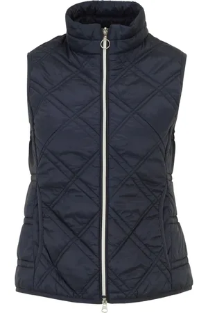 Betty Barclay Jakke, Dame, Blå, 2XL, Uld, Quiltet lynlåsvest