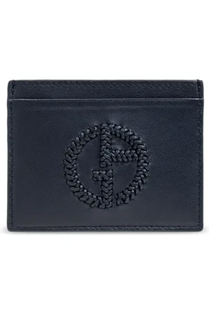 Giorgio Armani Tilbehør, Herre, Blå, ONE SIZE, Læder, Læderkortholder