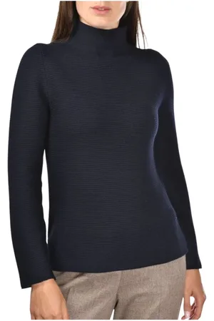 Gran Sasso Strik, Dame, Blå, XL, Uld, Merinould Turtleneck Sweater