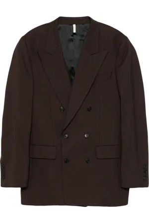 Sunflower Jakke, Herre, Brun, S, Uld, Brun Twill Vævet Dobbelt-Brygget Blazer