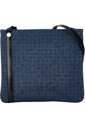 Bvlgari Pre-owned, Dame, Blå, ONE SIZE, Uld, Pre-owned Denim skuldertasker