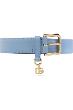 Dolce & Gabbana Tilbehør, Dame, Blå, 70 CM, Læder, Læderbælte