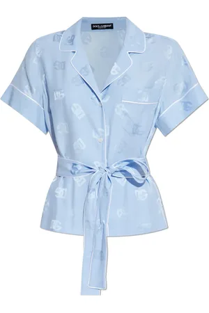 Dolce & Gabbana Bluser & Skjorter, Dame, Blå, S, Silke top