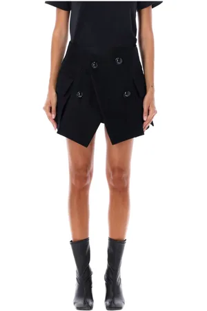 SACAI Nederdel, Dame, Sort, M, Uld, Sort Uld Mini Nederdel Aw24