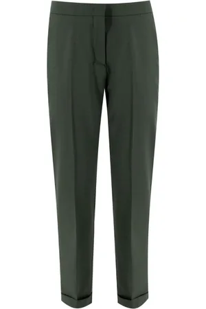 Etro Bukser, Dame, Grøn, XL, Uld, Højtaljede Cropped Bukser