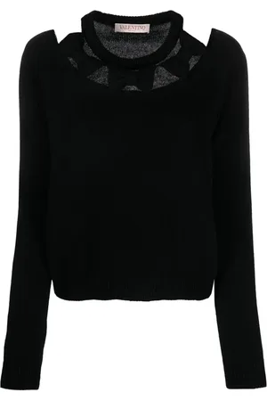 VALENTINO GARAVANI Strik, Dame, Sort, M, Uld, Stilfuld sweater med unikt design