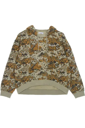 Huf Sweathshirts & Hoodies, Dame, Brun, M, Bomuld, Camo Print Mockneck Hoodie Kvinder