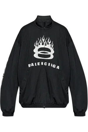 Balenciaga Jakke, Herre, Sort, S, Polyester, Jakke med trykt logo