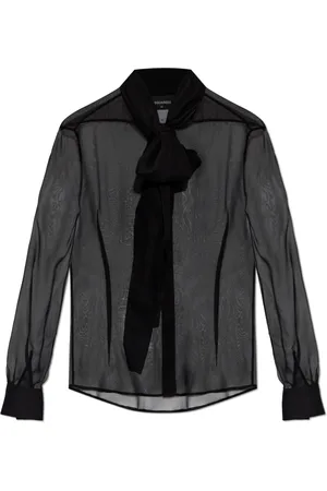 Dsquared2 Bluser & Skjorter, Dame, Sort, S, Silkeskjorte med Slips