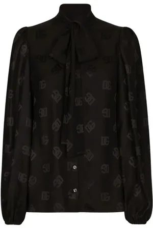 Dolce & Gabbana Bluser & Skjorter, Dame, Sort, S, Bomuld, Afslappet Bomuldsskjorte
