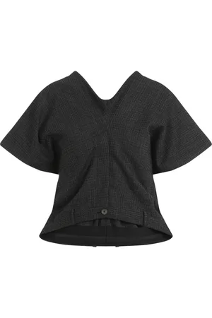 Balenciaga Bluser & Skjorter, Dame, Sort, XS, Uld, Skræddersyede bukser top i sort grøn