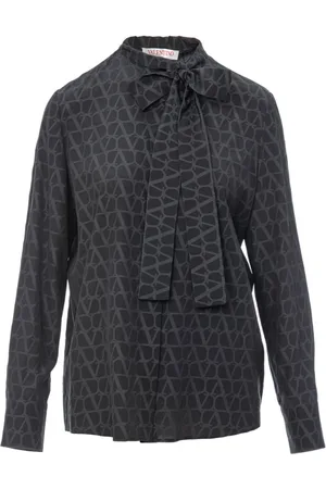 VALENTINO GARAVANI Bluser & Skjorter, Dame, Sort, M, Elegant Bluse med Unikt Design