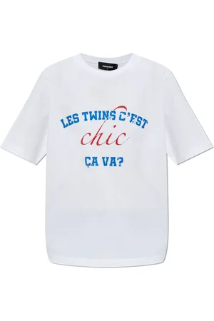 Dsquared2 Top, Dame, Hvid, 2XS, Bomuld, T-shirt med print
