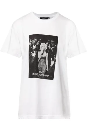 Dolce & Gabbana Top, Dame, Hvid, XL, Uld, Stilfuld T-shirt med unikt design