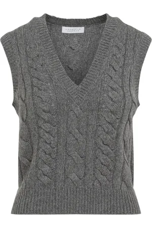 GABRIELA HEARST Strik, Dame, Grå, XS, Uld, Mørk Grå Multi Selsey Top