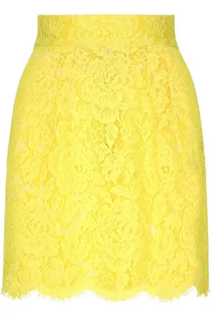 Dolce & Gabbana Nederdel, Dame, Gul, XS, Gul Kort Nederdel