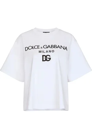 Dolce & Gabbana Top, Dame, Hvid, L, Bomuld, Afslappet Bomuld T-Shirt