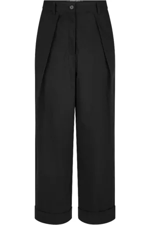 Annette Görtz Bukser, Dame, Sort, 3XL, Uld, Afslappede sorte bukser Eliot Model