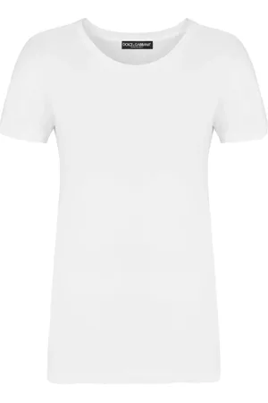 Dolce & Gabbana Top, Dame, Hvid, 2XS, Bomuld, Afslappet Bomuld T-Shirt