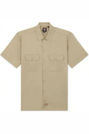 Dickies Skjorte, Herre, , S, Bomuld, Khaki arbejdsskjorte til mænd