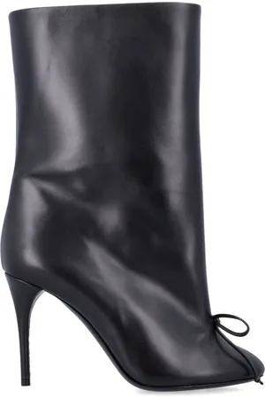 Alaïa Sko, Dame, Sort, 36 EU, Læder, Sorte Bow Ankelstøvler Elegant Stil