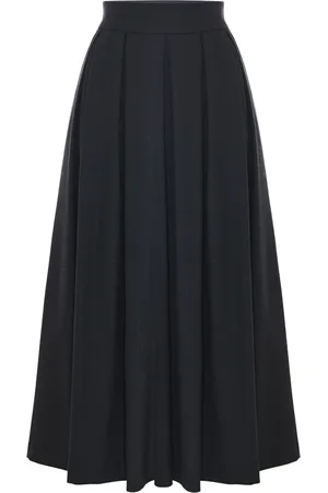 Kocca Nederdel, Dame, Sort, M, Flared Midi Skirt with Pleats