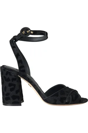 Dolce & Gabbana Sko, Dame, Sort, 36 1/2 EU, Læder, Leopard Ruskind Hæle Sandaler Sko