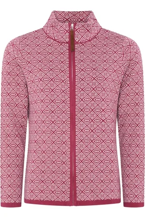 Skovhuus Strik, Dame, Lyserød, L, Bomuld, Turtleneck Zippet Cardigan Sangria