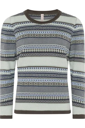 Skovhuus Strik, Dame, Flerfarvet, L, Farverig Jacquard O-Neck Sweater