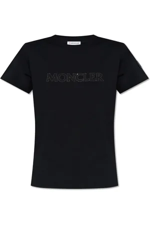 Moncler Top, Dame, Sort, XS, Bomuld, T-shirt med logo