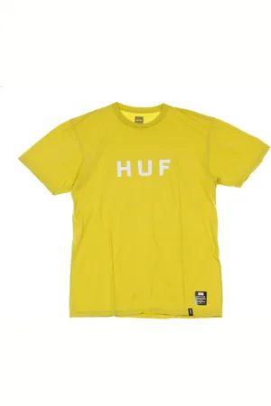 Huf Top, Herre, Gul, XL, Uld, Logo Herre T-Shirt Essentials