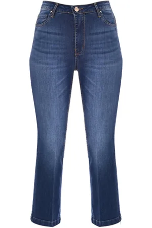 Kocca Jeans, Dame, Blå, W34, Bomuld, Flared Cropped Jeans