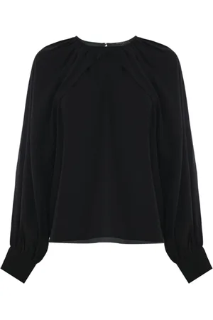 Kocca Bluser & Skjorter, Dame, Sort, XS, Bluse med draperede ærmer