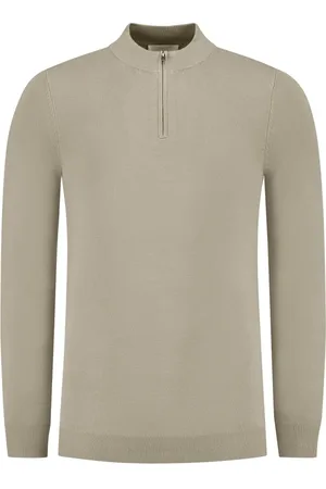 Pure Path Strik, Herre, Grå, M, Uld, Essentiel Strik Halfzip Sweater Grå