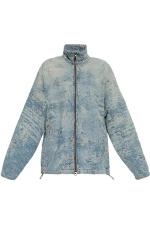 Diesel Jakke, Herre, Blå, L, Uld, Blå Denim Jakke Stilfuld Mode
