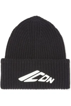 Dsquared2 Tilbehør, Herre, Sort, ONE SIZE, Uld, Strikket Beanie Huer til Mænd
