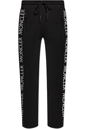 Moncler Bukser, Herre, Sort, XL, Bomuld, Sweatpants med logo